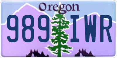 OR license plate 989IWR