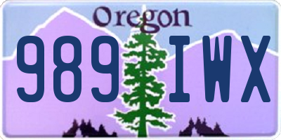 OR license plate 989IWX