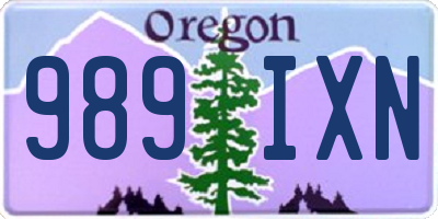 OR license plate 989IXN