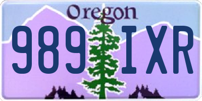 OR license plate 989IXR