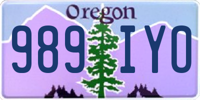 OR license plate 989IYO