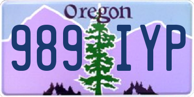 OR license plate 989IYP