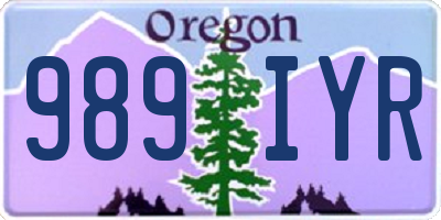 OR license plate 989IYR
