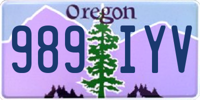 OR license plate 989IYV