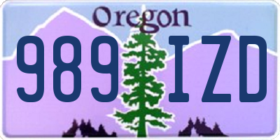 OR license plate 989IZD