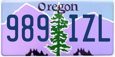 OR license plate 989IZL