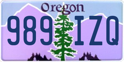 OR license plate 989IZQ