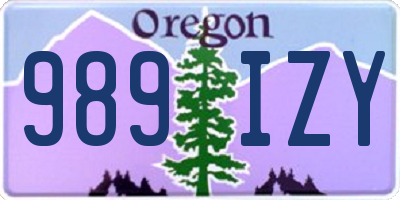 OR license plate 989IZY