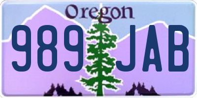 OR license plate 989JAB