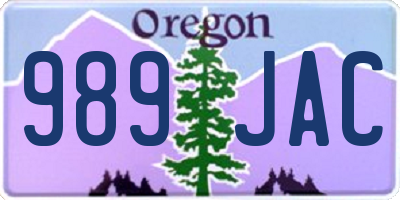 OR license plate 989JAC