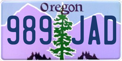 OR license plate 989JAD