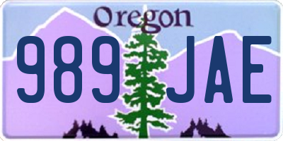 OR license plate 989JAE