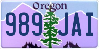 OR license plate 989JAI