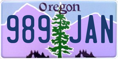 OR license plate 989JAN