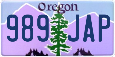 OR license plate 989JAP