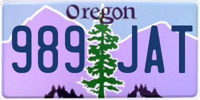 OR license plate 989JAT
