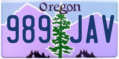 OR license plate 989JAV
