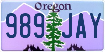 OR license plate 989JAY