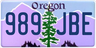 OR license plate 989JBE