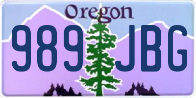 OR license plate 989JBG