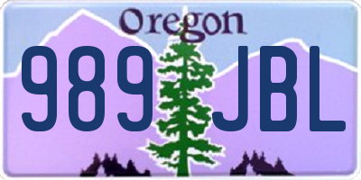 OR license plate 989JBL