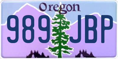 OR license plate 989JBP