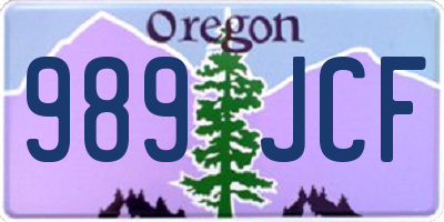 OR license plate 989JCF
