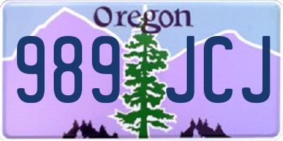 OR license plate 989JCJ