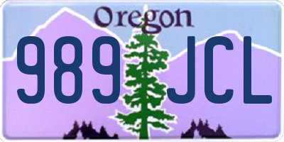 OR license plate 989JCL