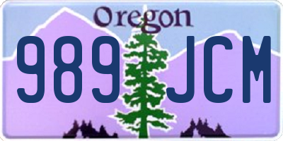 OR license plate 989JCM