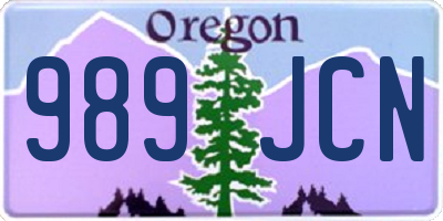 OR license plate 989JCN