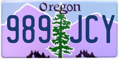 OR license plate 989JCY