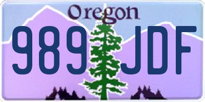 OR license plate 989JDF
