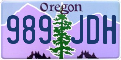 OR license plate 989JDH