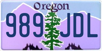 OR license plate 989JDL