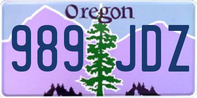 OR license plate 989JDZ