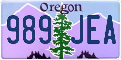 OR license plate 989JEA