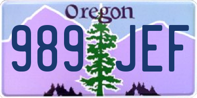 OR license plate 989JEF
