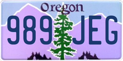 OR license plate 989JEG