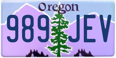 OR license plate 989JEV
