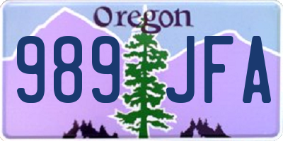 OR license plate 989JFA