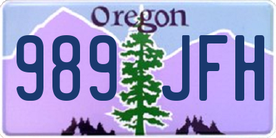 OR license plate 989JFH