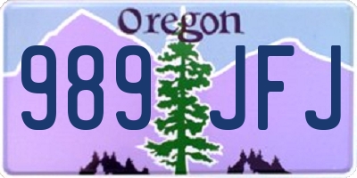 OR license plate 989JFJ