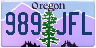 OR license plate 989JFL