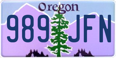 OR license plate 989JFN