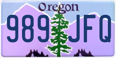 OR license plate 989JFQ