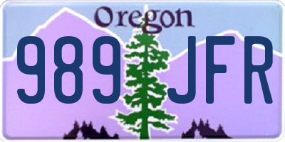 OR license plate 989JFR