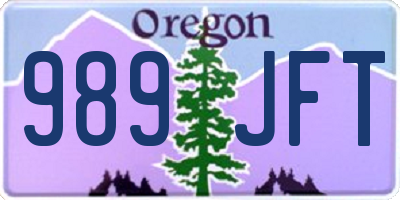 OR license plate 989JFT