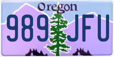 OR license plate 989JFU