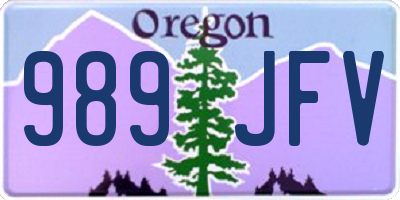 OR license plate 989JFV
